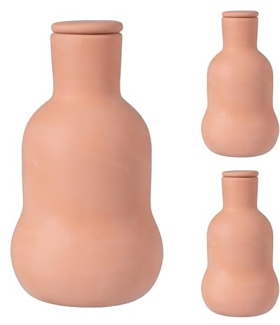 Relaxdays Ollas, Lot de 3, 500 ML, céramique, arrosage racinaire, Potager surélevé & Serre, économies d'eau, Terracotta
