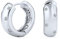 Zickzack-Fassung Zirkonia Breite Kpop Huggie Creolen Für Frauen Für Männer Poliertes .925 Sterlingsilber
