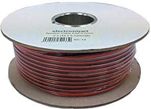 electrosmart 100m Red/Black 2 x 0.50mm Speaker Cable Ideal for Car Audio & Home HiFi