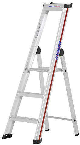 Hymer Stufenstehleiter 3 Stufen (mit Plattform 25x25 cm, einseitig begehbar, oben mit Ablageschale) 602603