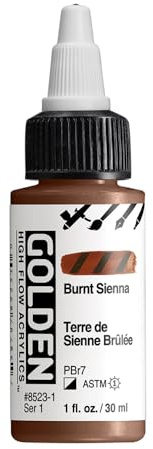 GOLDEN High Flow Acrylics, Burnt Sienna, 1 fl. oz. Bottle