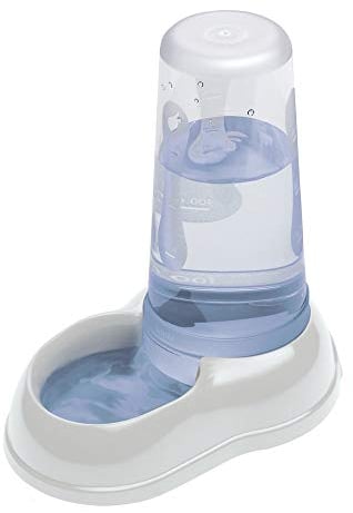 Ferplast Distributeur de nourriture ou d'eau pour chiens et chats AZIMUT 600, Distributeur de nourriture sèche ou eau 0,6 litre, fond antidérapant, 12,5 x 19 x h 19,5 cm Blanc