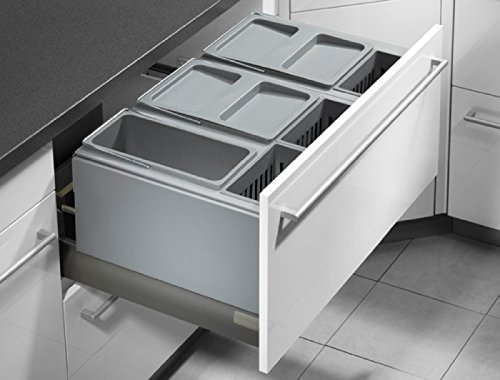 Hailo Poubelle de cuisine encastrable pour tiroir coulissant 60L AS XXL 800