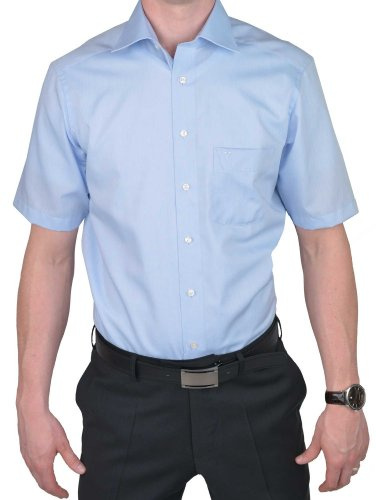 Marvelis Herren Businesshemd Kurzarm Modern-Fit,Chambray,New Kent