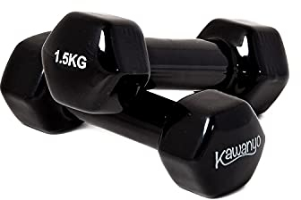 Kawanyo Vinyl Hantel - 2 x 1.5 kg Krafttraining Workout Gewichte Kurzhantel