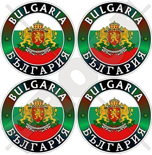BULGARIEN Bulgarisches Flaggen Wappen 50mm Auto & Motorrad Aufkleber, x4 Vinyl Stickers