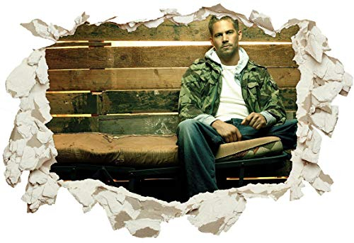 Unified Distribution Fast and Furious Paul Walker - Wandtattoo mit 3D Effekt, Aufkleber für Wände und Türen Größe: 92x61 cm, Stil: Durchbruch