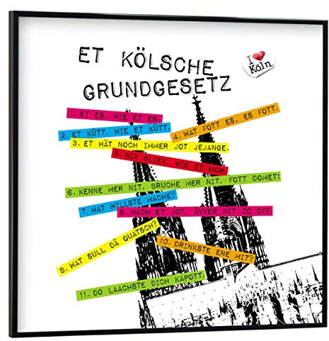 artboxONE Poster mit schwarzem Rahmen 20x20 cm Städte/Köln Et Kölsche Grundgesetz II - Bild KölscheGrundgesetz