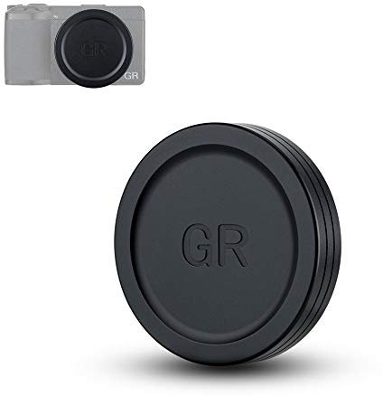 JJC Aluminium-Objektivdeckel-Schutz für Ricoh GR IIIx GRIIIx GR III GRIII GR II GRII mit weichem Eva-Innenfutter, Schwarz