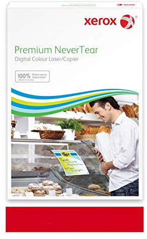 Xerox Premium NeverTear Kunststoffpapier 003R96986 - SRA3 320 x 450 mm, 160 g/m² - Spezialpapier für Laserdrucker und Kopierer - 100 Blatt - Rot