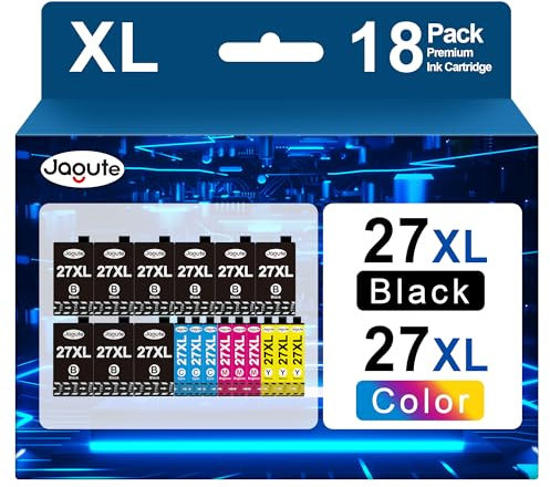 18-Packungen 27XL Druckerpatronen Kompatibel für Epson 27 XL für Epson WF 7720 druckerpatronen WF-7710 WF-7610 WF-3620 WF-3640 WF-7110DTW WF-7210DTW WF-7610DW WF-7620DTWF WF-7720DTWF WF-7715DWF