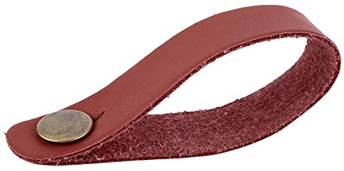 Alomejor Gitarrenhals Gurt, Premium Leder Gitarrengurt mit Knopf Gitarren Hals Gurt Geeignet für Akustik-, Elektro-, Bass- und Ukulele-Gurte(20.00 * 2.00 * 2.00cm-Braun)