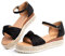 Hitmars Sandale Plateforme Femme d’Ete Espadrille Sandales Compensées Mode Bout Ouvert Faux Cuir avec Bow-Noeud 5 CM noir E taille 39 EU