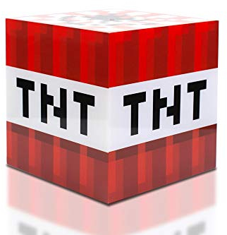 Minecraft TNT Block 6 Inch USB LED Cool Night Light Cube Toy for Kids & Gamers
