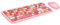 Set di tastiera e mouse wireless, layout compatto, formato standard, 2,4 GHz, retro con tastiera numerica e mouse ergonomico, per computer, laptop, Mac Windows XP/7/8/10 (44,5 x 12,7 x 6,0 cm, rosa)
