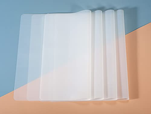 4 Stücke Silikon Platzsets,Einfarbig Tisch-Set,Rutschfestes Waschbares Tischset,Hitzebeständig Tischset,40 x 30 cm Matt Transparent