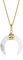 COAI Collier Acier Inoxydable Pendentif Double Corne Pierres Véritables Cristal de Roche Femme