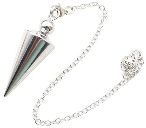 YHUS Pendel aus Kupfer und Metall für Wahrsager, Radiästhesie, Sterismus, Divination, Metall, Dowser-Pendel, Reiki-Healing-Pendulum-Kette, kegelförmig, Weiß K)