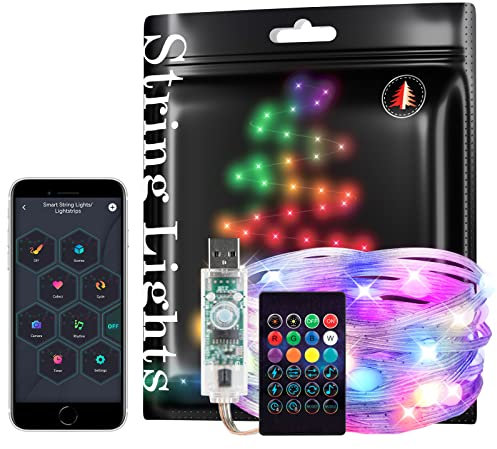 Intelligente String Lichter RGB IC WS2812B IC 5m 50leds USB IP67 Wasserdicht Transparent Kabel USB LED String Lights mit 24Tasten LED Remote Music Sync Lustige Modi Farbe Chasing für Heimdekoration