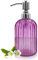 Distributeur de Savon en Verre 304 g avec Pompe en Acier Inoxydable Rechargeable pour Salle de Bain, Cuisine, Plan de Travail, buanderie (Violet)