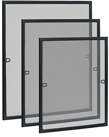 HENGMEI Fliegengitter Fenster 120x140cm Insektenschutz ohne Bohren Mückenschutz Mückengitter Fliegenschutzgitter mit Aluminium Rahmen für Fenster, Anthrazit