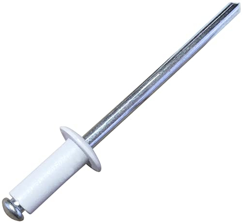 AERZETIX - C57115 - Set mit 50 Blindnieten Ø4x10 mm Farbe weiß RAL 9010 - aus stahl/aluminium - pop-niet mit dornbruch