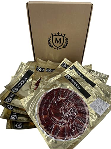 LA GOURMET DEL MARQUÉS Épaule 100% Ibérico Bellota - Coupe au couteau - Jambon D.O.P. Origine Estrémadure, Espagne - Pack de 2 sachets de 80 g