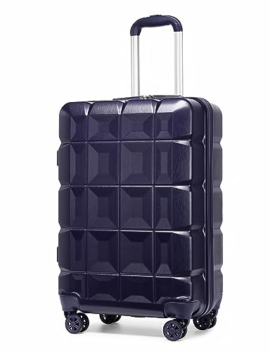 KONO Handgepäck Koffer Trolley Handgepäck 54cm Zwillingsrollen ABS Hartschalenkoffer Reisekoffer mit TSA Schloss 4 Rollen, 54x34x22cm (Koffer Handgepäck, Dunkelblau)