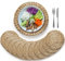BLUEWEST Woven Placemats - Set of 10 Round Rattan Wicker Water Hyacinth Braided Placemats, 13.5'' Heat Resistant/Anti-Slip