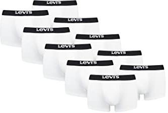 10er Pack Levis Men Solid Basic Trunk Boxershorts Unterhose Pant Unterwäsche, Farbe:White/Black, Bekleidungsgröße:M