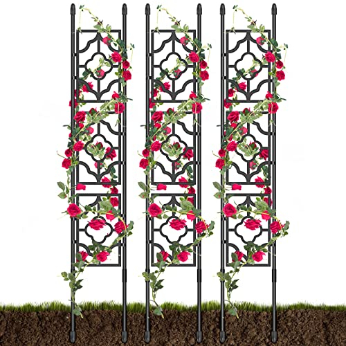 Kalolary Treillis Jardin pour Plantes Grimpantes 5 Pieds Treillis Jardin avec Cadre Treillis Vigne Antirouille Treillis Concombre Support Croissance pour Extérieur Intérieur Fruits Légumes Fleurs Pot