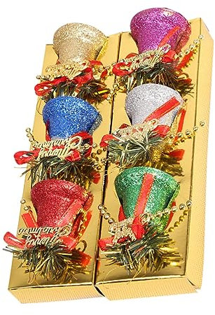 ifundom Urlaub Tischdekoration 6 Stücke Weihnachtsglocken Adorno para Mesa De Feiertag Tafelaufsatz Urlaub Party Dekoration Ländlich Kunststoff Esstisch Vintage Jingle Bells