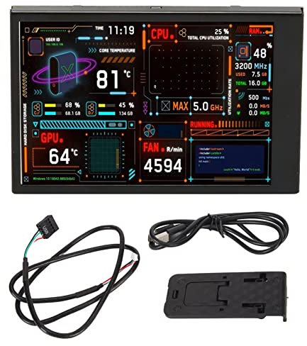 Vikye Computer-Temperaturmonitor, 3,5-Zoll-IPS-Display, PC-Temperaturanzeige, Computer-CPU-, PC-CPU, GPU, RAM, FPS, HDD-Datenmonitor