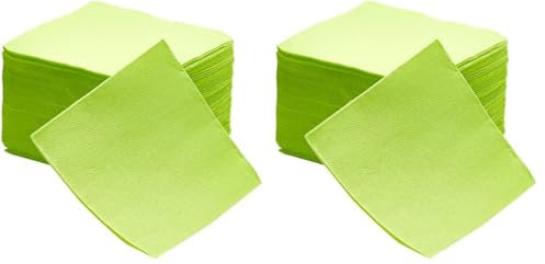 Le Nappage - Papierservietten Tex Touch - Farbe Anisgrün - FSC®-zertifizierte Servietten - Recycelbar und biologisch abbaubar - Packung mit 50 anisgrünen Servietten Größe 24 x 24 cm (Packung mit 2)