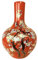 Fine Asianliving Chinesische Vase Rot Blüten Handgefertigt D31xH47cm China Dekorative Blumenvase Orientalische