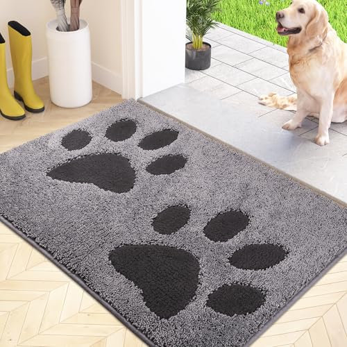 FCSDETAIL Dirt Trapper Indoor Door Mat 60 x 90 cm, Washable Entrance Rug, Absorbent Dog Doormat for Muddy Paws, Inside Mat for front door, Entryway, Pets