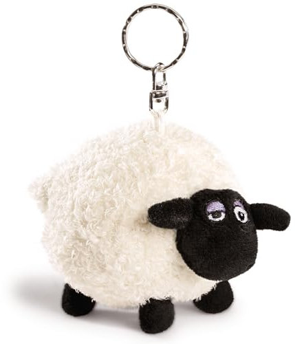 NICI Schlüsselanhänger Shaun das Schaf Shirley 10cm weiß - Nachhaltiger Begleiter Kuscheltieranhänger mit Schlüsselring für Schlüsselband, Schlüsselbund & Schlüsselhalter