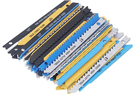 Jig Saw Blades, 70 Pcs Jigsaw Blade Set with Storage Case 6 8 10 14 18 24 32TPI High Carbon Steel U Shank Jig Saw Blades for Wood, Jig Saw Blades
