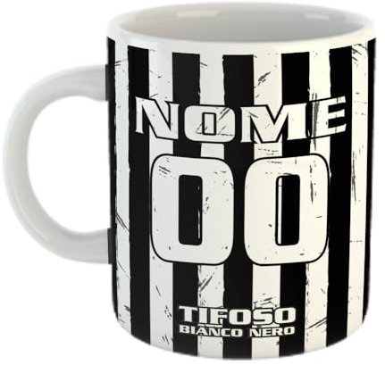 love print Tazza Tifoso Serie A in Ceramica Sport per Tifoso Calcio Udinese, Personalizzato con Nome e Numero