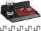 Relaxdays Betttisch, Bett & Hochbett, zum Kleben, ausziehbar, HBT 8,5 x 30 x 22 cm, Mini-Nachttisch, Kunststoff, schwarz
