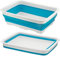 HOMESHOPA Rectangular Collapsible Washing Up Bowl, 10 Litre Foldable Washing Basin, Compact Storage, Space Saving, Kitchen Sink Bowl, Portable for Outdoor Camping Caravans (Blue)