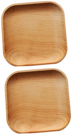 TOPBATHY 2St Dessertteller für die Küche zentimetrix küchen Servierplatten Holz Speiseteller im japanischen Stil Tablette Becherhalter Snack- für Restaurant