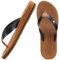 ONCAI Womens Flip Flops Yoga Mat Non-Slip Sandals Summer Beach Slippers With Arch Support Lightweight Rubber Sole Black & Khaki Size 5.5