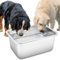 Sbayool Gamelles pour chien extra larges en acier inoxydable, capacité de 15 l, rectangulaire, facile à nettoyer, anti-déversement, convient pour les chiens de petite, moyenne et grande taille