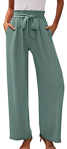 Damen Hose Elegante Einfarbig Sommerhose Lose Gerade Geschnitten Stoffhose Damen Hohe Taille Freizeithose Elegant Hosen Casual Weite Hose Jogginghose Traininghose