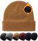 Pyrafox Merinowolle Mütze Herren Wintermütze Merino Wolle Beanie Damen Winter Cap Haube Men Wollmuetze Strickmuetze Muetze, Camel M L Grosser Kopf