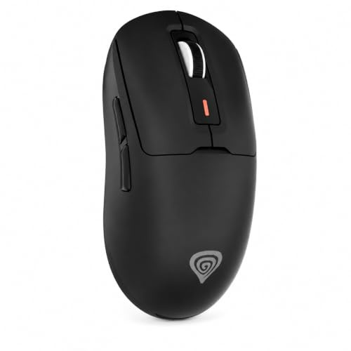 Genesis Zircon 660 Wireless Gaming Maus, 12000 DPI, Triple Mode, Schwarz | Ultraleichte E-Sport Maus mit 59 g, PAW3311 Sensor, 2,4 GHz, Bluetooth, USB-C, Huano Purple 90M und 6 programmierbaren Tasten