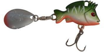 Spin Jig - The Punk 15gr von Reel Busy Fishing - Jig Spinner, Angelköder, Kunstköder, Spinnköder für Forelle, Barsch, Hecht, Döbel, Zander (Fluorescent Perch UV)