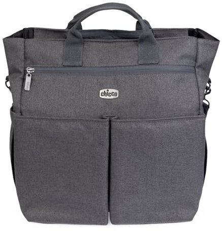 Chicco Borsa per Genitori Leggera e Funzionale, Dotata di Ampie Tasche, Pratica, Elegante e Funzionale, Design Elegante Monocromatico
