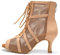 AOQUNFS Stivali da Ballo Latino Americano Donna Tacco Stivaletti da Ballo da Salsa Tango Bachata Samba Pratica And Performance,L446-7.5-Marrone,EU38